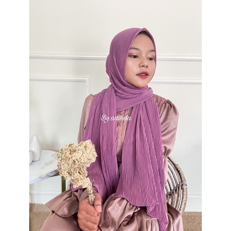 Pashmina Plisket lidi FULL UJUNG 75x180 cm Ceruty Babydoll Pasmina premium Hijab Instant Jilbab