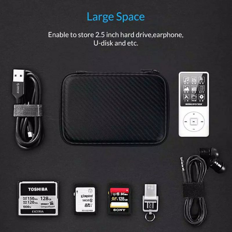 Taffware Hardcase Dompet Harddisk External 2.5 Inch Untuk Penyimpanan Hardisk Powerbank