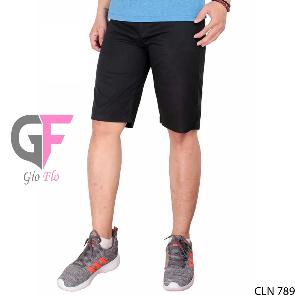 GIOFLO Celana Pendek Distro Pria Chino Casual Polos Modis Hitam / CLN 789