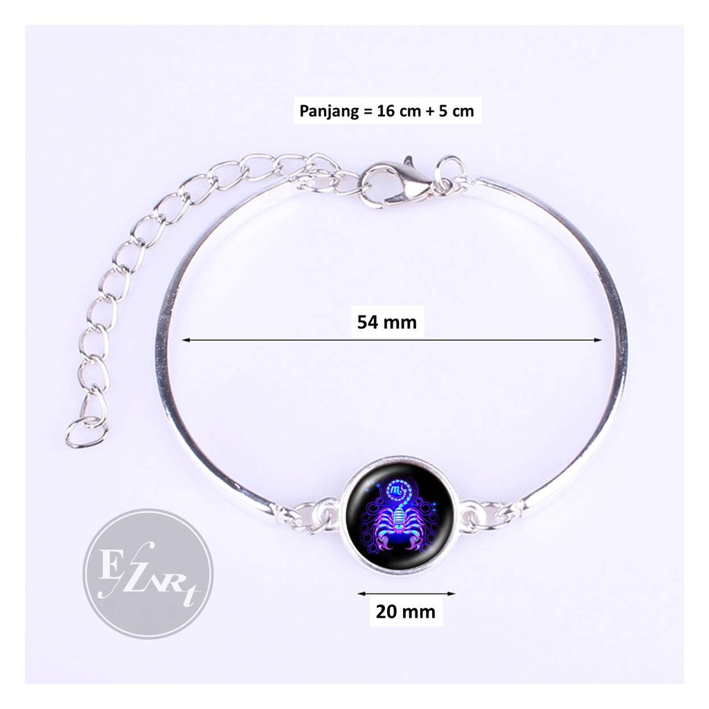 GELANG ZODIAK 12 ZODIAC HOROSCOPE CONSTELLATION BAHAN BANGLE STAINLESS STEEL MODEL NEON UTK WANITA