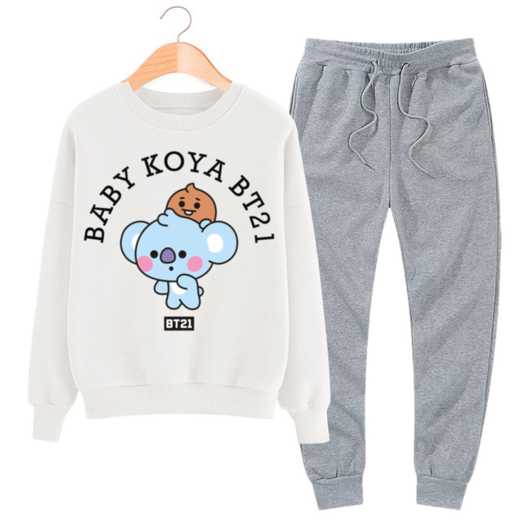 BESS - Baju Setelan Wanita Murah / Setelan Sweater + Jogger Abu - BABY TOYA