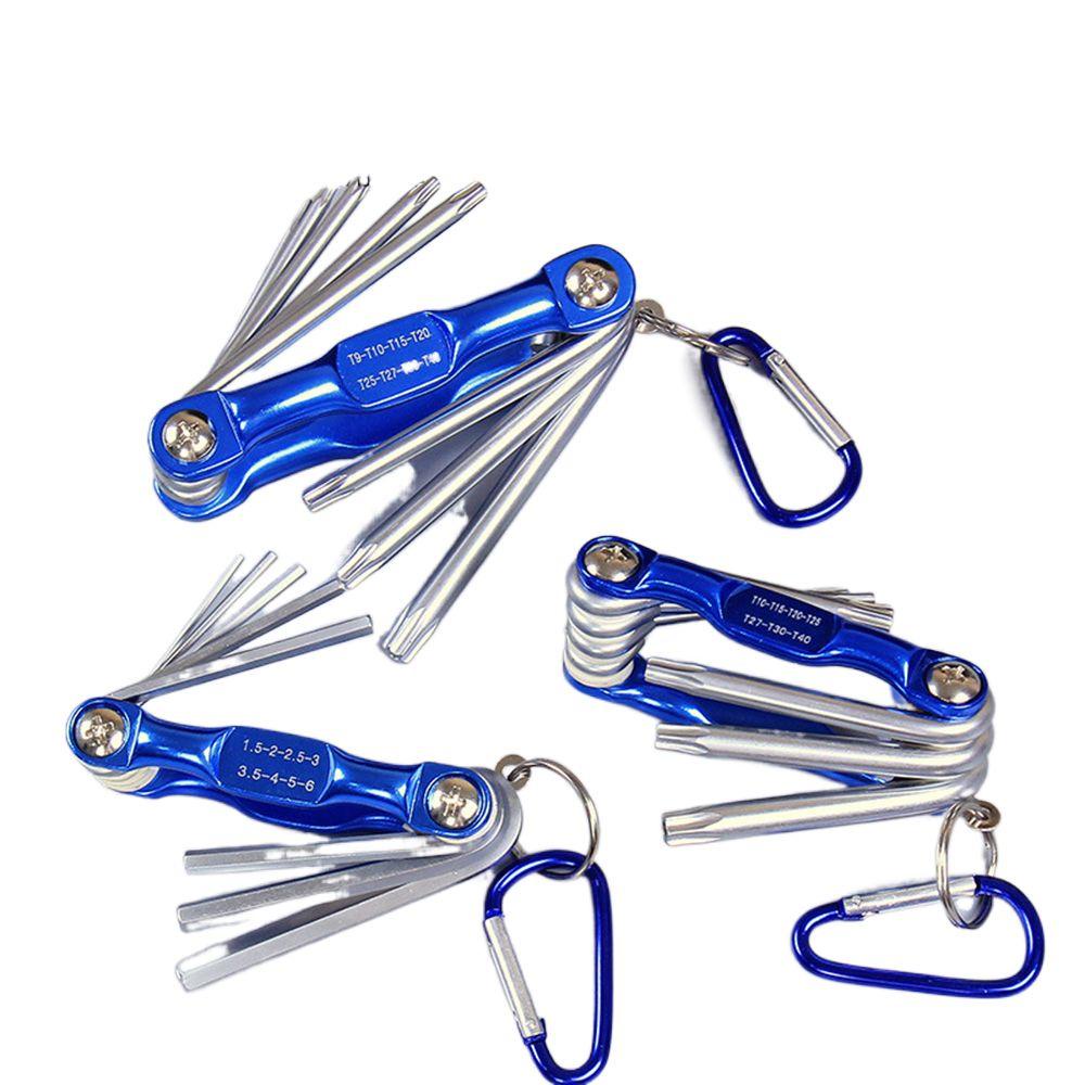 Populer Kunci Sok Allen Lipat Portable Rumah Tangga Hex Key Wrenches Hand Tool Allen Key Hexagonal Torx Wrenches