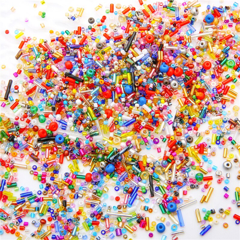 20g / Lot Manik-Manik Kaca Bentuk Bulat Aneka Ukuran 1.5-4.5mm Gaya Jepang Untuk Membuat Perhiasan