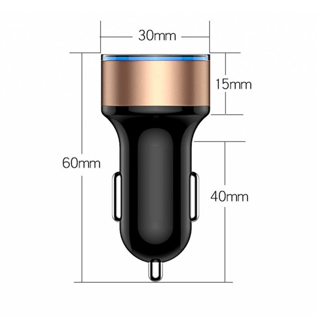 Adaptor Charger Mobil 5v 3.1a Quick Charge Dengan Dua Port Usb Dan Layar Led