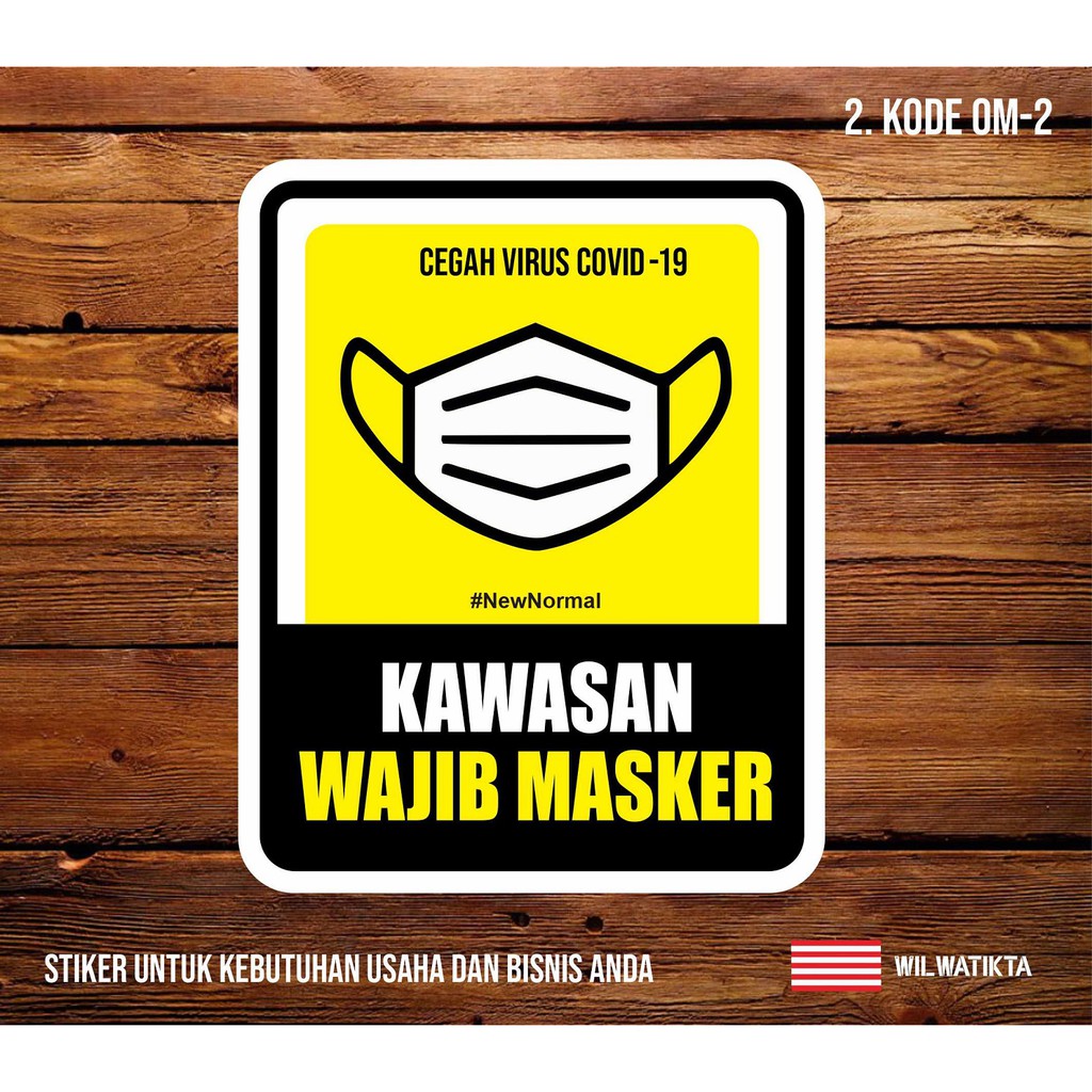 Stiker Wajib Pake Masker Min 2 Pcs Shopee Indonesia