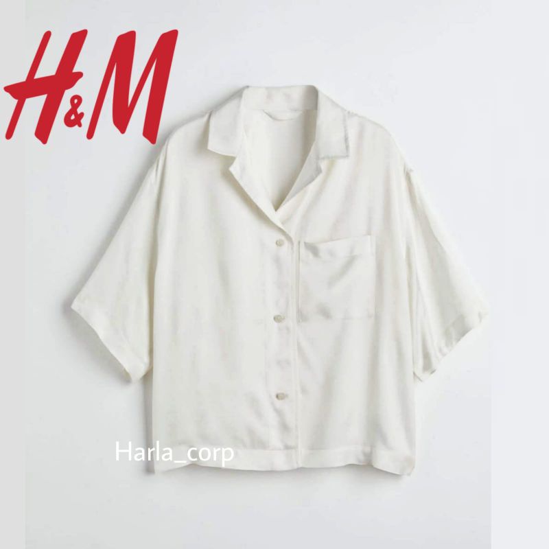 Kemeja HNM Corp Oversize Kemeja Wanita H&m Satin