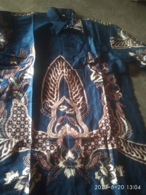 Batik Kalongan Hrb026 Kenongo Kemeja Hem Pendek Padi Pekalongan 08