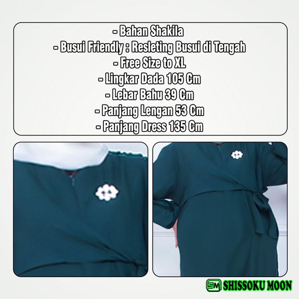 Dress Gamis Hamil Menyusui Model Muslimah Bahan Rayon Twill