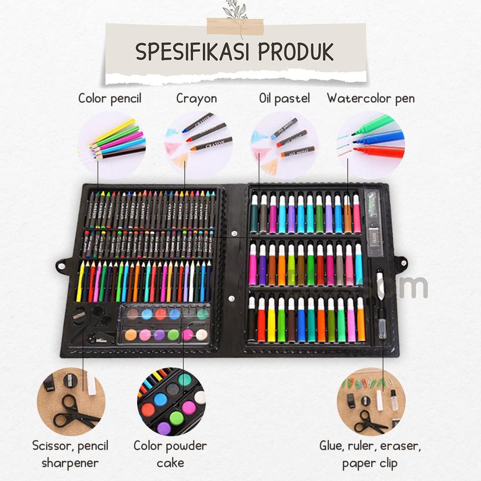 

[QeD ㊖] Krayon Anak Set Koper 150 in 1 Crayon Mewarnai dan Melukis Lengkap dengan Cat Air - Blossom Kids //Produk.kami