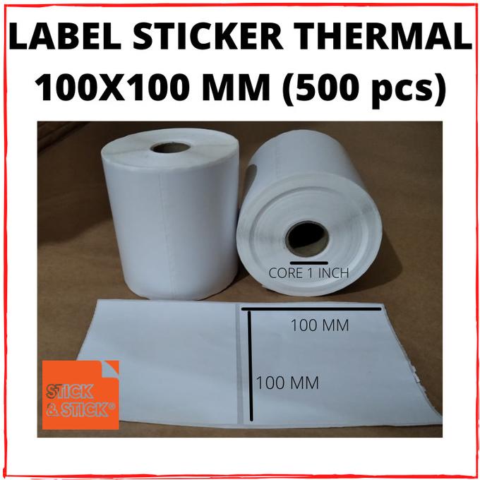 

FREE ONGKIR Label Sticker Thermal Barcode 100x100 mm 500 pcs Core 1 inch