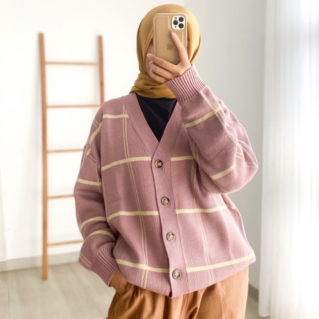 MITCHEL KNIT CARDIGAN - RAJUT KARDIGAN / RAJUT WANITA/  RAJUT KOREAN STYLE