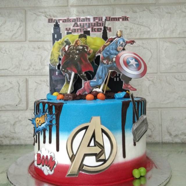 

avengers / captain america / hulk / iron man / birthday cake / kue ulang tahun