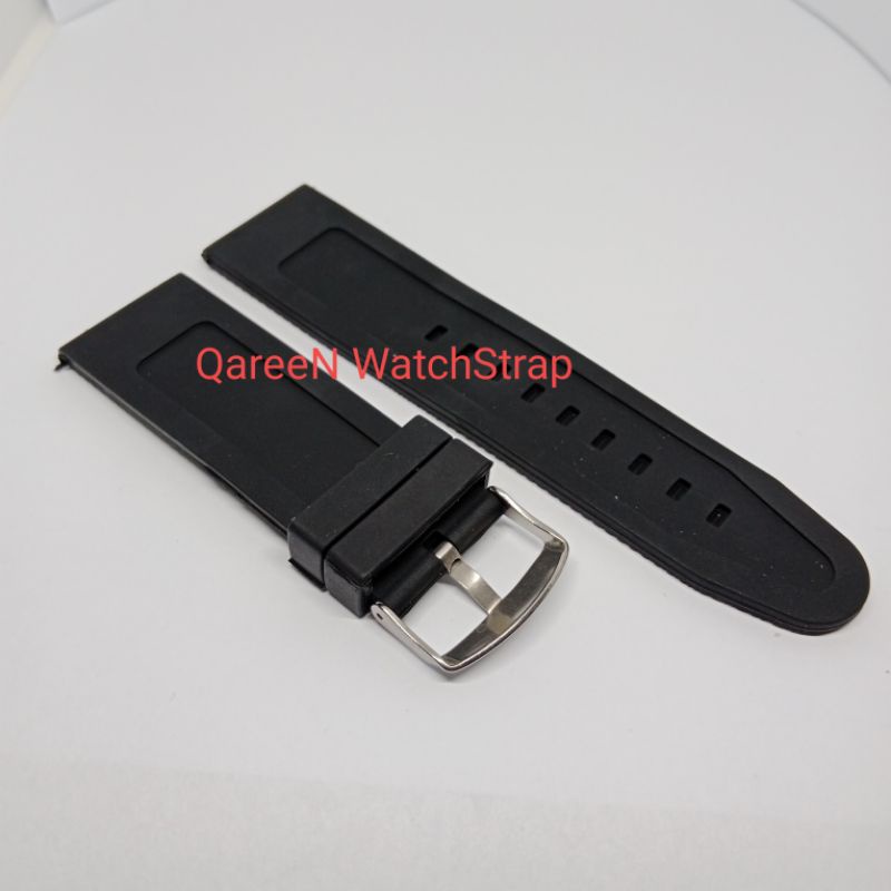 Strap Tali jam Tangan Karet 26 Tali jam tangan Silikon  26mm Hitam Tali jam Tangan karet berkulitas