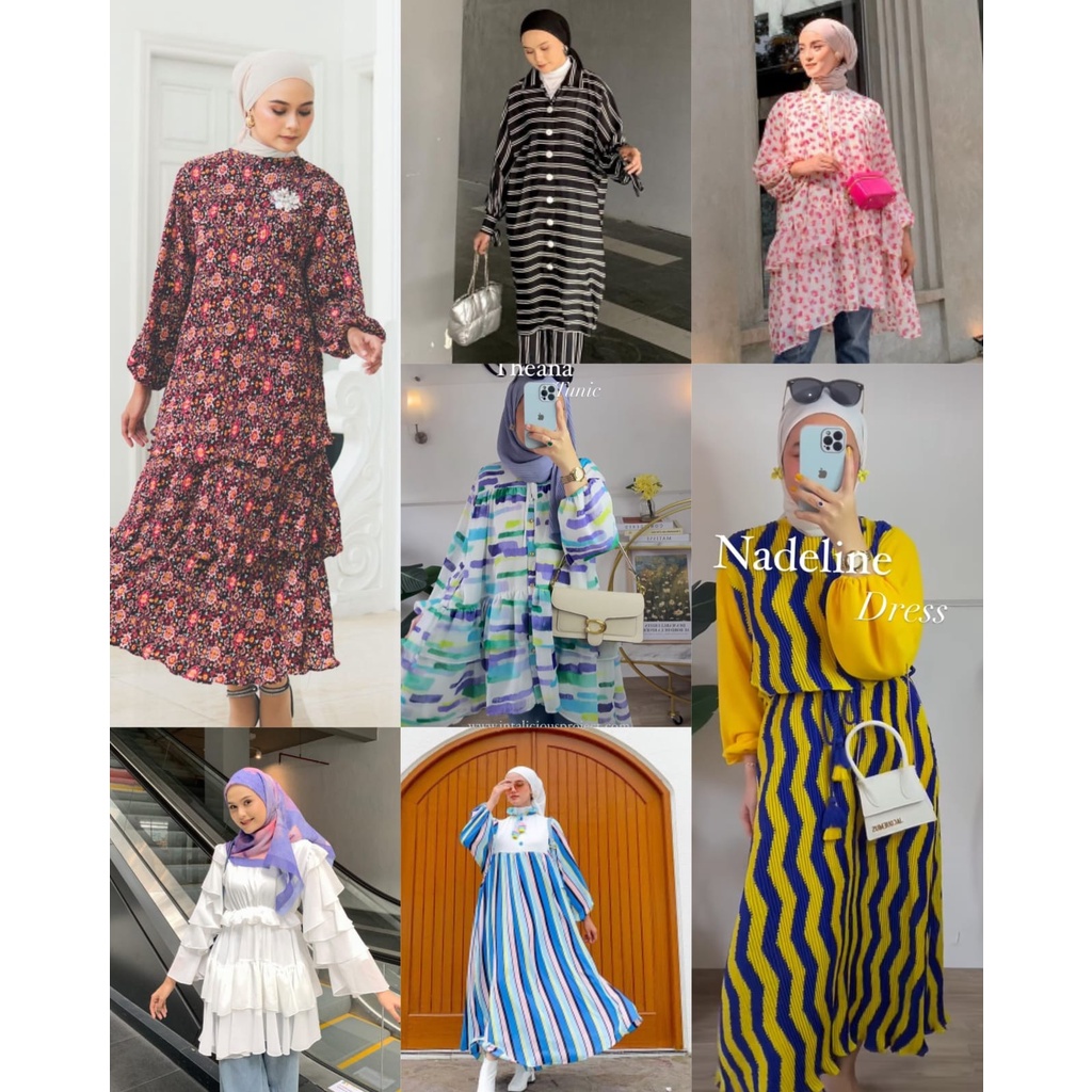 (𝗦𝗜𝗔𝗣 𝗞𝗜𝗥𝗜𝗠) ORI INTALICIOUS - SACHA SET | BLOSSOM DRESS MAROON | NADELINE DRESS | CELENA DRESS | TH