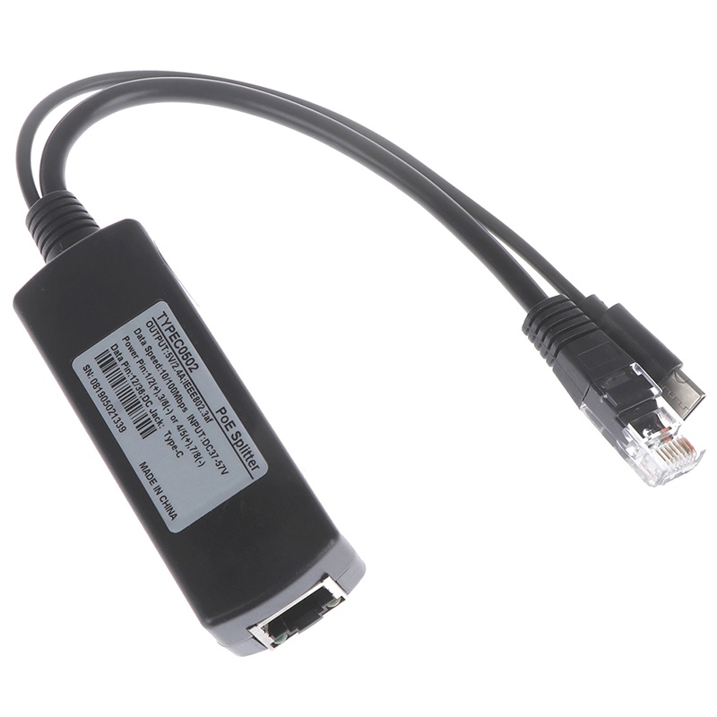 Deid splitter poe usb 48v Ke 5v power over ethernet 802.3af Untuk raspberry