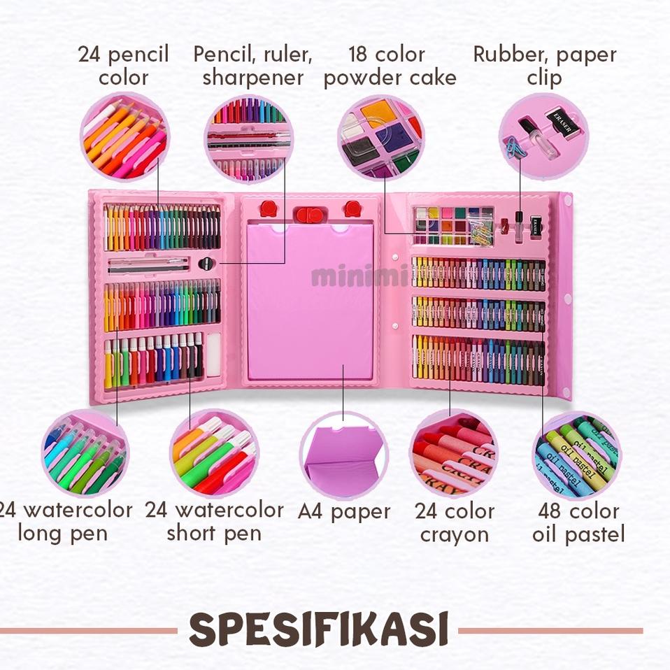

(PPY➴) Crayon Mewarnai Alat Mewarnai Oil Pastel Anak Set 5 IN 1 Isi 208pcs Oil Pastel Crayon 208 Macam Warna Set Koper 208 in 1 Cocok Untuk Kad MINIMI ¡➴ 62