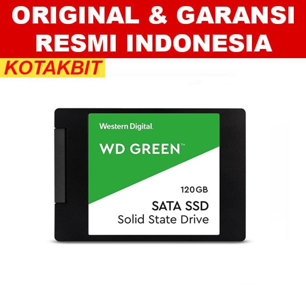 SSD WD Green 120GB 3D NAND SATA 2.5" 7mm WDC Internal Original Resmi