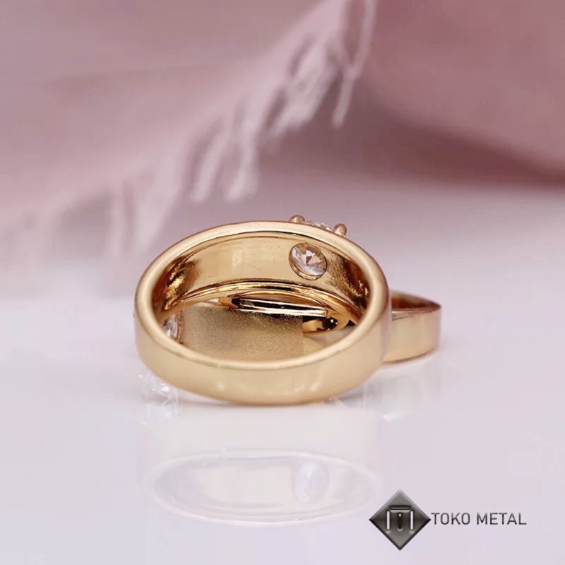 XUPING CINCIN MATA 1 LAPIS EMAS WANITA/ ROSE GOLD [ Toko Metal ]