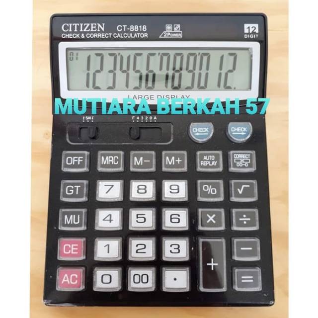 

Alat Menghitung Kalkulator CITIZEN CT-8818 12 Digit Mika Elegan 2 Power Termurah