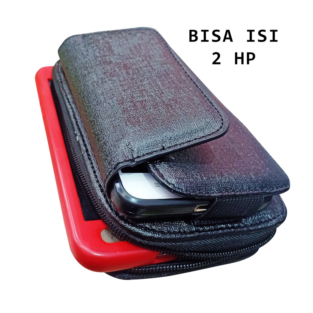 Sarung Pinggang Dompet Polos ( Hitam) 2 in 1