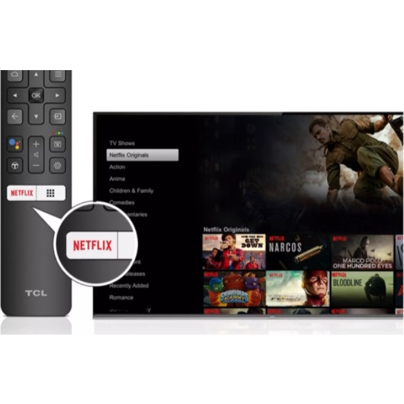 TV LED TCL 43 INCH SMART 43A28 ULTRA HD 4K ANDROI D11.0 Google Voice/Netflix/YouTube GARANSI RESMI