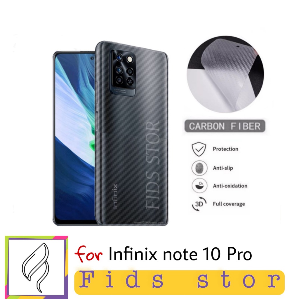 PROMO Garskin Carbon INFINIX Note 10 Pro NFC Anti Gores Pelindung Belakang Hp Anti Jamur Skin Back 3D