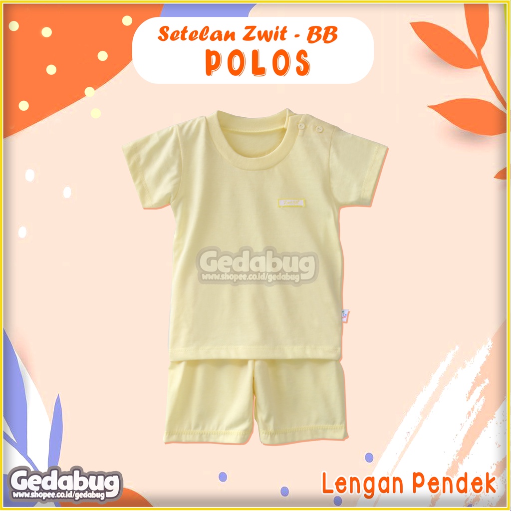 Setelan Anak Zwit BB Polos Pendek | Pakaian Oblong Anak Piyama | 100% Katun GEDABUG