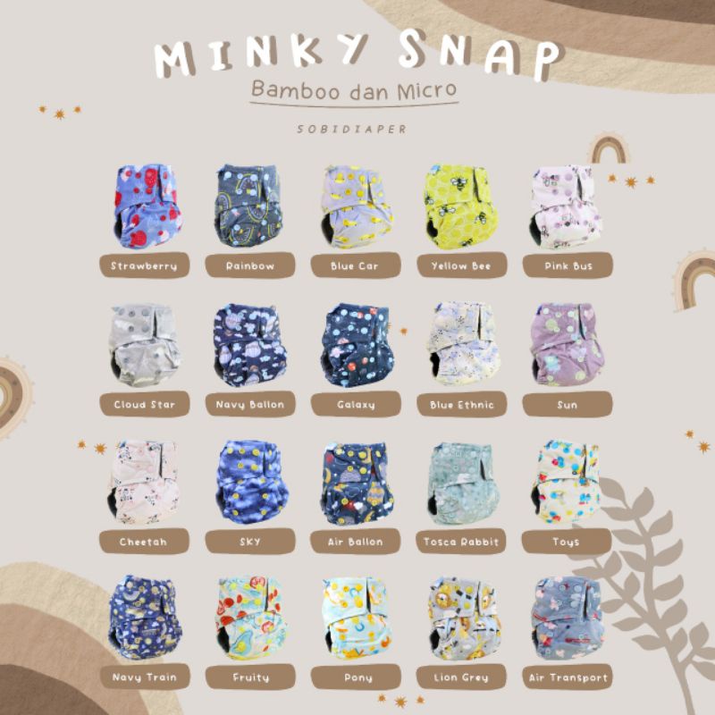 Clodi Sobi Minky snap Bamboo / Microfiber (satuan)