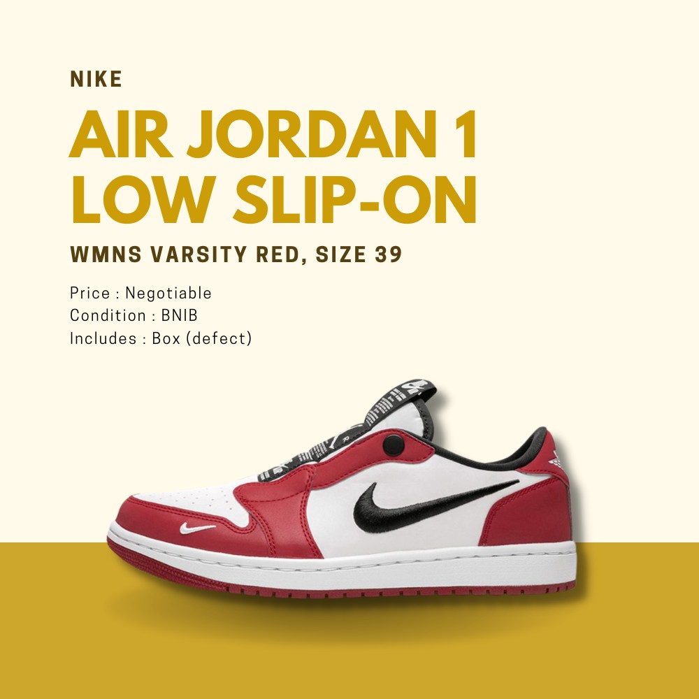NIKE - Air Jordan 1 Low Slip-On Wmns 'Chicago' Varsity Red