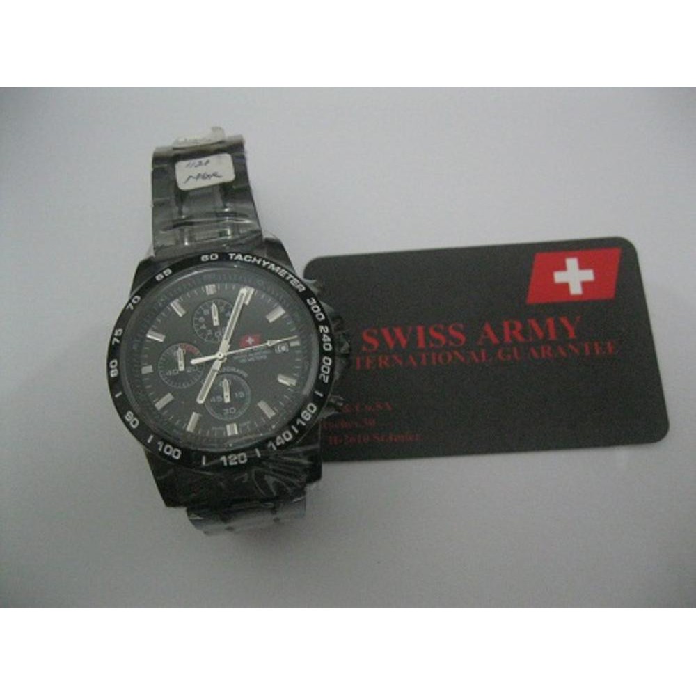 Jam Tangan Swiss Army 1121 Chrono Full Black Original Limited
