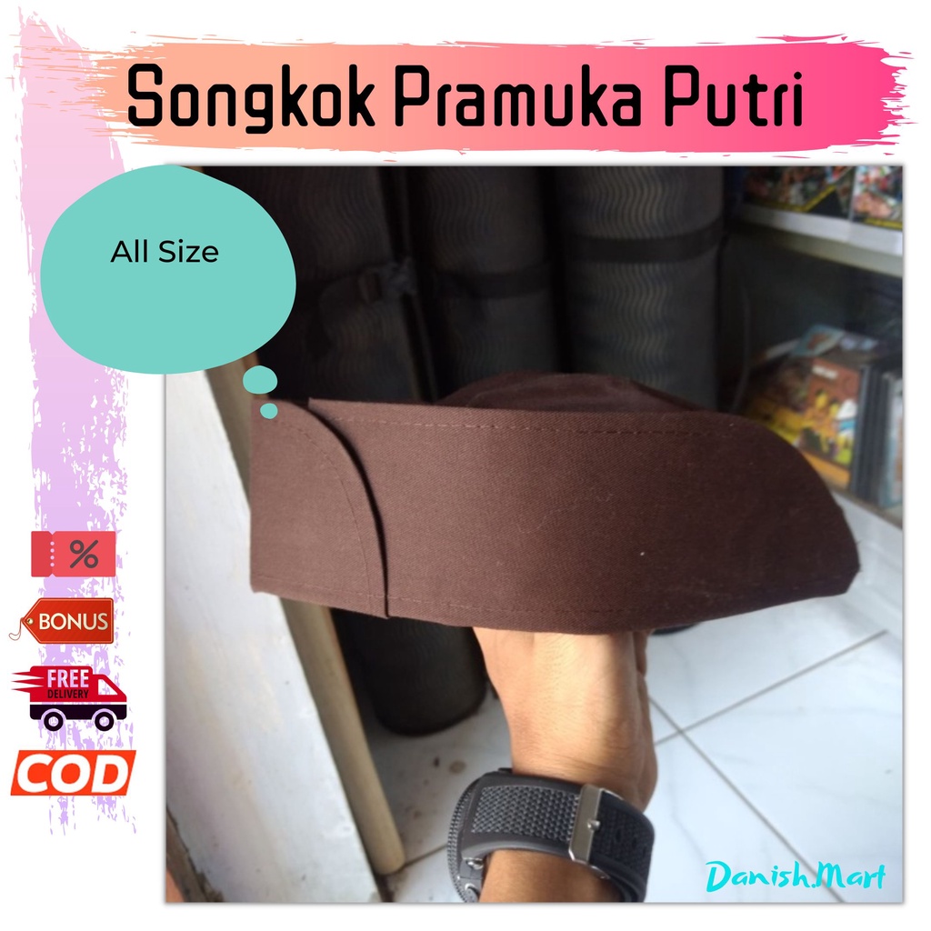 Songkok Pembina Pramuka Putri Peci Topi Pelatih KMD KML Kursus Atribut Seragam Peserta All Size
