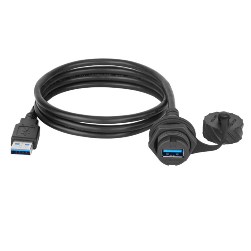 Btsg USB 2.0 3.0 Socket Male to Female Kabel Ekstensi IP67 Kabel Konektor Dudukan Panel Tahan Air