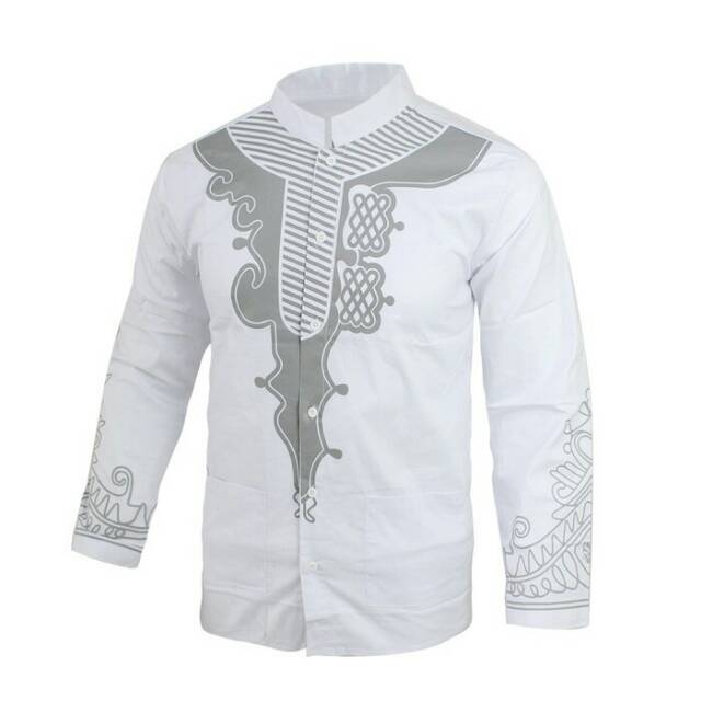 HEM FAJAR KEMEJA PRIA LENGAN PANJANG BAJU KOKO COWOK - Putih, L