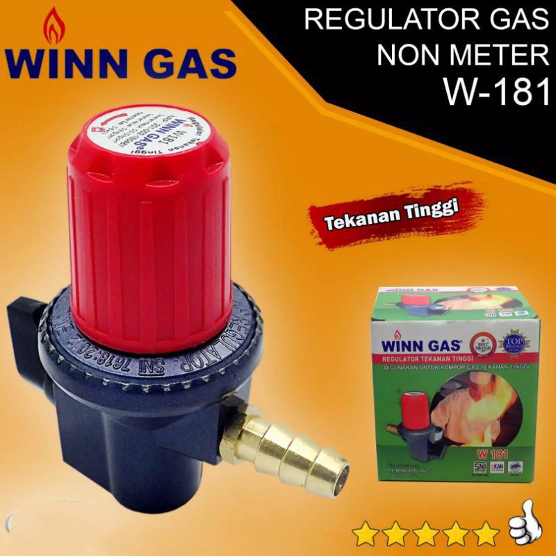 Winn Gas , W 181 NM  , Win Gas , Regulator LPG , HP  , Tekanan Tinggi , high pressure , Tanpa Meter