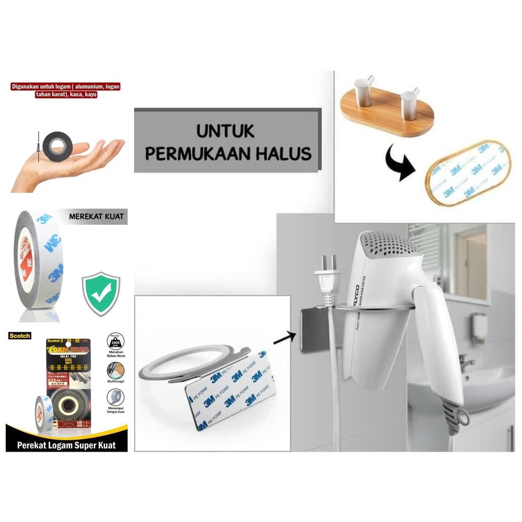 

double tape super strong for steel daya rekat terkuat 3m scotch kkd 12