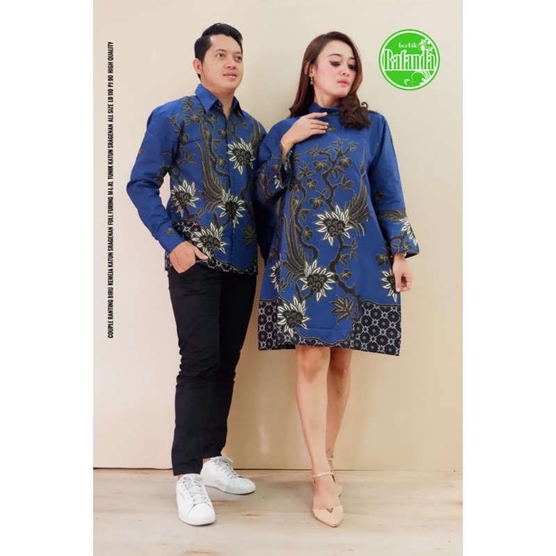 BATIK COUPLE RANTING BIRU SIZE S-XXL HIGH QUALITY