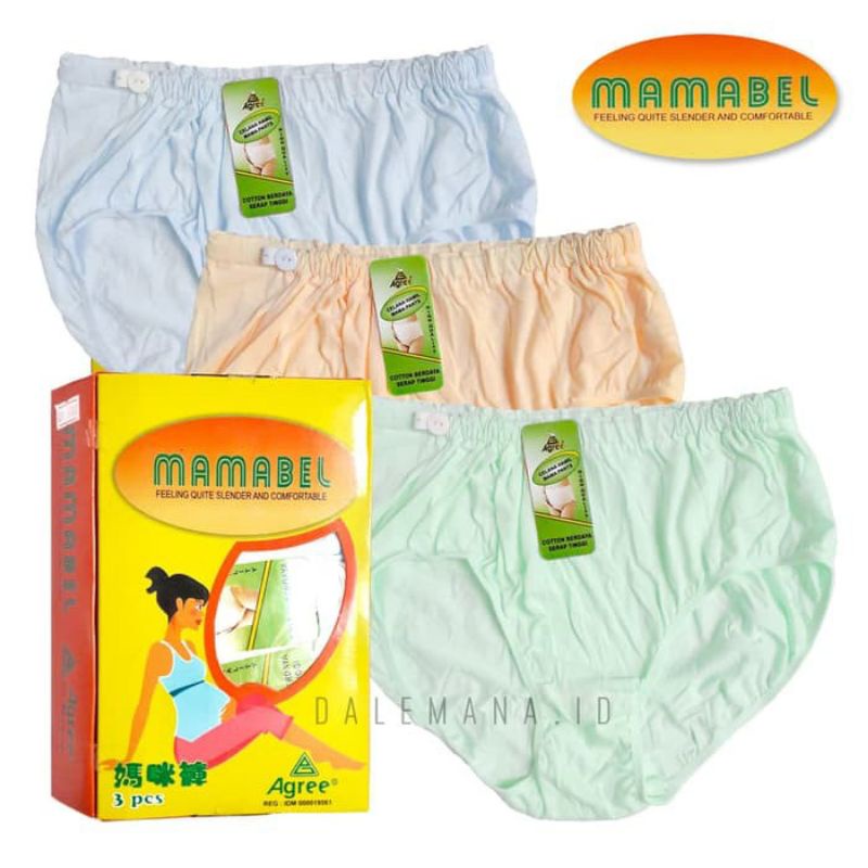 3 Pcs CD Hamil - CD Mamabel Kuning H514 Kancing Wanita Dewasa