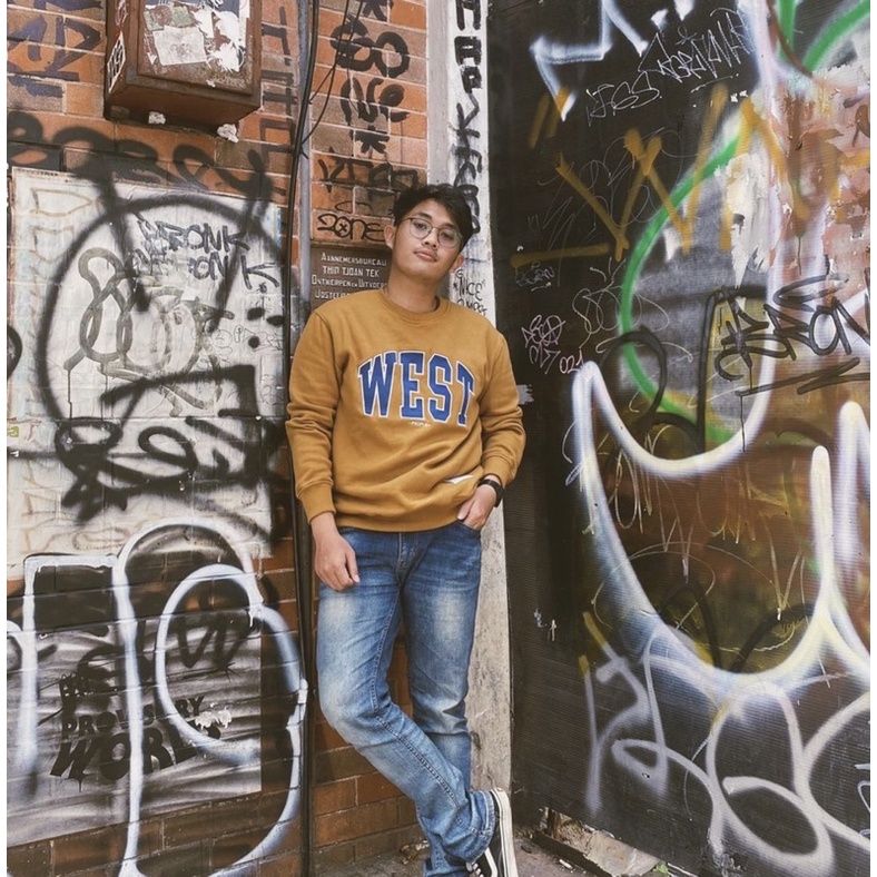 Sweater Crewneck WEST Russ Fulltag&amp;Fullbordir Original Premium