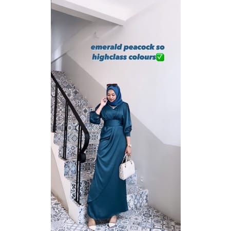 Bestseller - Nathalie Dress Bahan Silk Premium / Gamis Wanita Terbaru 2023 Kekinian / Gamis Kondangan