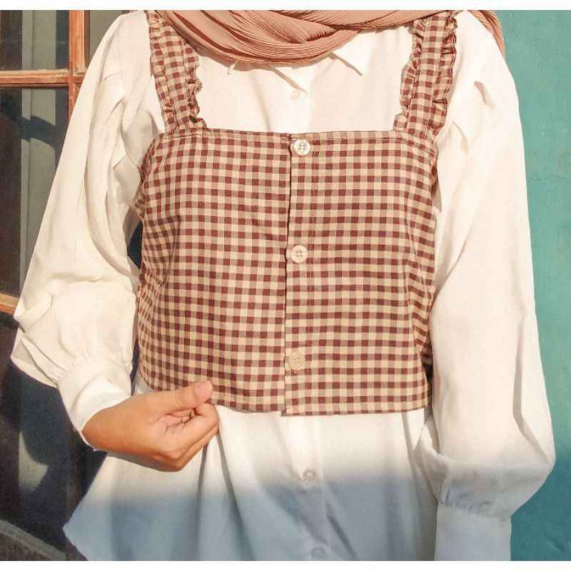 TANKTOP KATUN , TANKTOP TARTAN , TANKTOP KOREA , CROP KOREA , TANKTOP HALAL