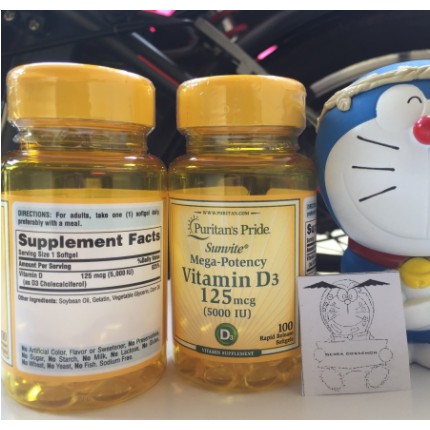 puritans pride vitamin d3 5000 iu isi 100 softgell puritan D 3 5000iu