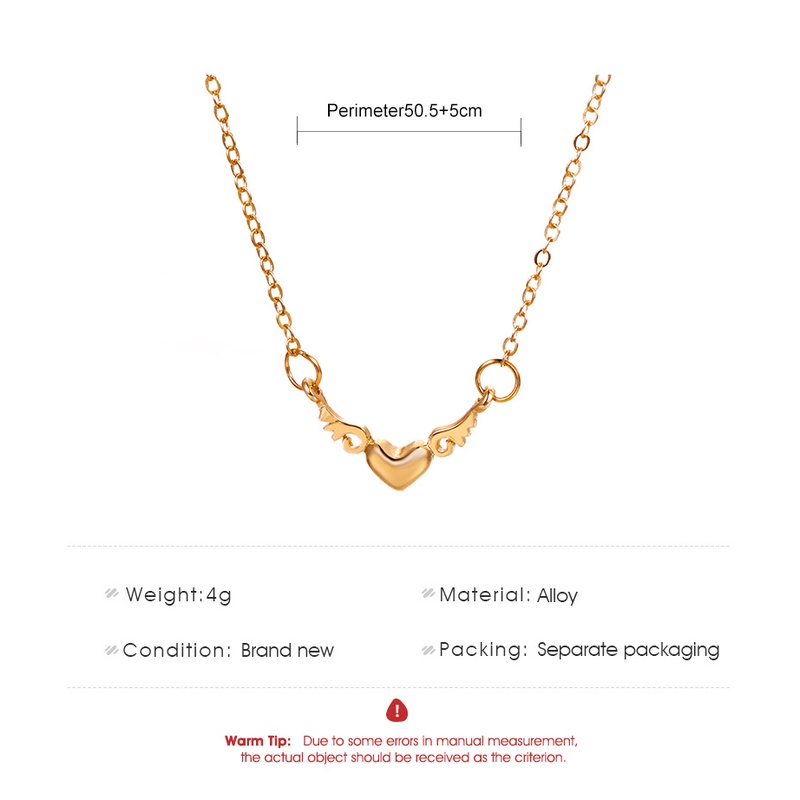 Kalung Fashion Wanita Liontin Hati - Kalung Hati Heart Chain Necklace  Aksesoris Fashion Simple Hati