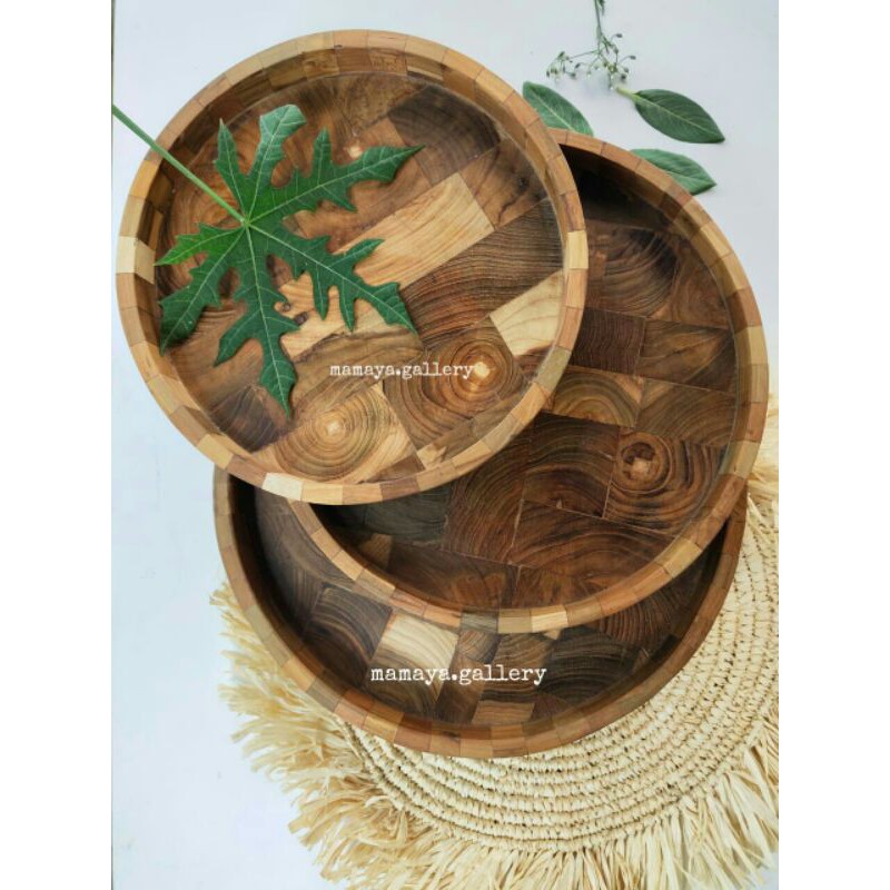 Nampan Kayu Bulat