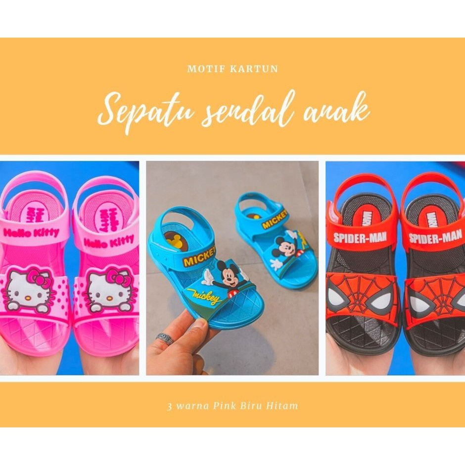 SH2168 Sepatu sendal anak kartun karakter murah