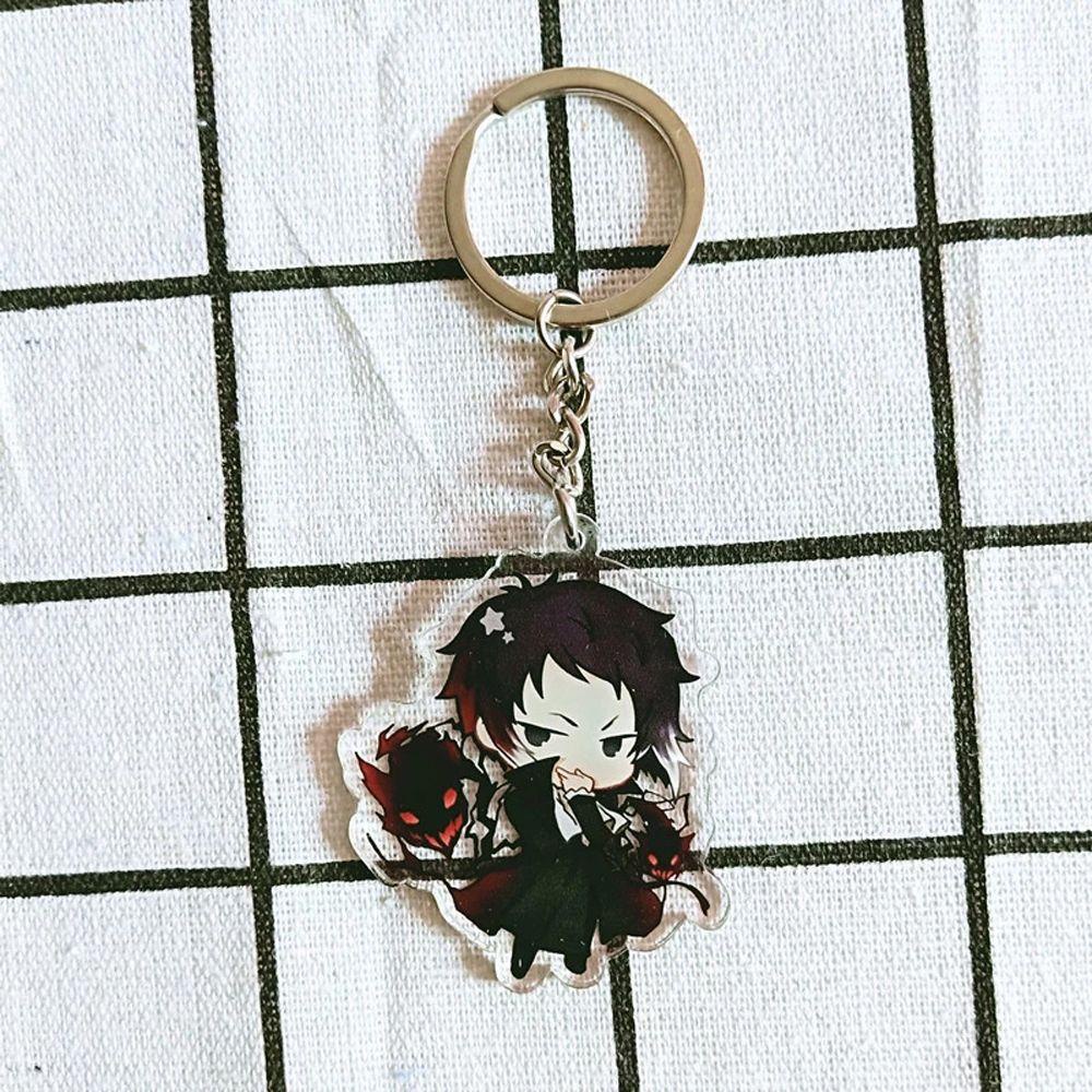 [Elegan] Bungo Stray Dogs Keyring Aksesoris Anime Dua Sisi Liontin Jepang Kartun Key Rings