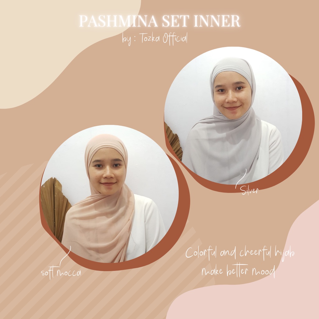 [Tozka] Pashmina set inner I Pashmina instan I hijab set ciput