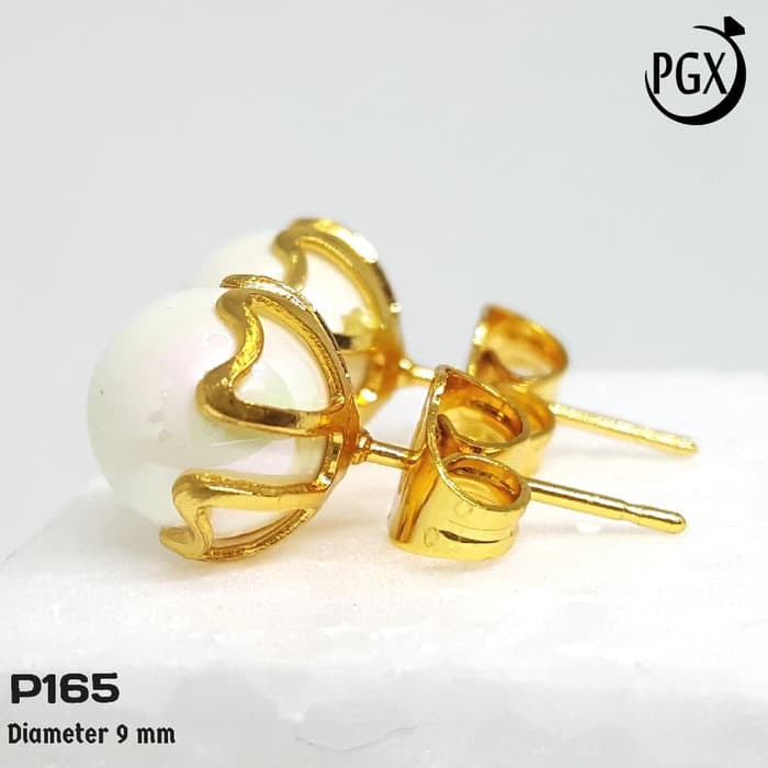 LMX P165 Anting Tusuk Giwang Mutiara Gold Perhiasan Imitasi Xuping Emas