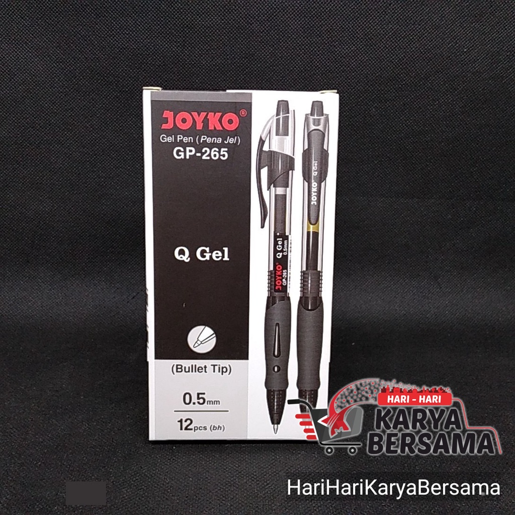 

PULPEN JOYKO Q GEL PEN GP-265 0.5MM - BLACK X 12'S - PER BOX