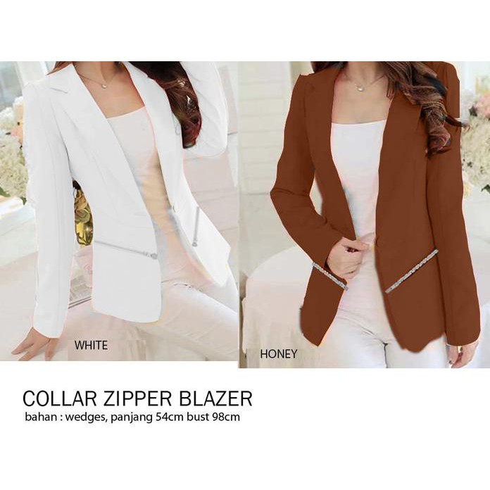 Blazer Formal Wanita / Blazer Kerja Wanita / Blazer Hitam Putih Biru