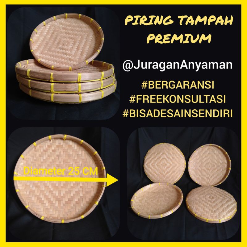 PIRING TAMPAH BAMBU - PIRING HOTEL RESTO CAFE RESTAURAN RUMAH MAKAN - PIRING LUCU UNIK ROTAN LIDI PI